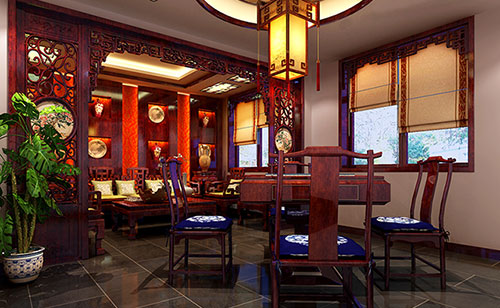 安乡古典中式风格茶楼包间设计装修效果图